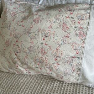 Handmade Rooster Print Pillowcase